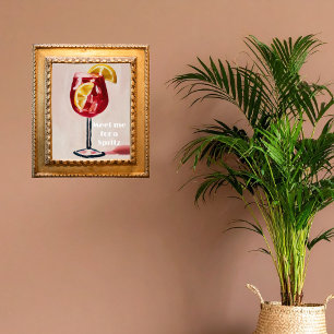 Italienische Cocktail Happy Hour Vintage Retro Bun Fotodruck