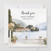 Italienische Comer Hochzeit Dankeskarte (Vorderseite)