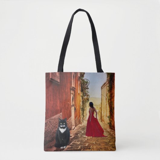 Italienische Dame in Red Tuxedo Kunstvoll wandern Tasche (Vorderseite)