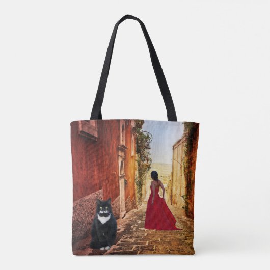 Italienische Dame in Red Tuxedo Kunstvoll wandern Tasche (Rückseite)