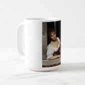 Italienische Dame mit einem roten Fan Kaffeetasse (Vorderseite Links)