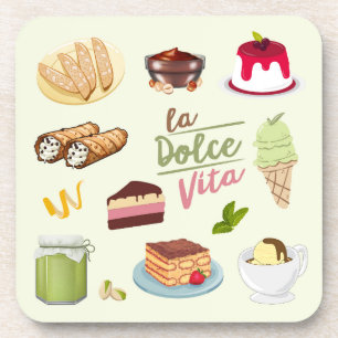 Italienische Desserts Süßigkeiten Getränkeuntersetzer