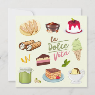 Italienische Desserts Süßigkeiten Karte