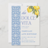 Italienische Dolce Vita Mittelmeer Tiles Geburtsta Einladung (Vorderseite)