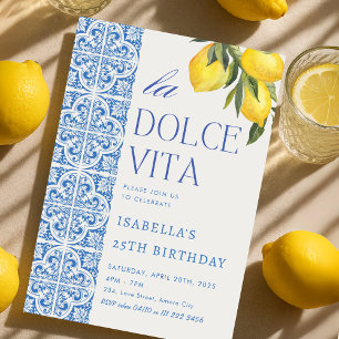 Italienische Dolce Vita Mittelmeer Tiles Geburtsta Einladung