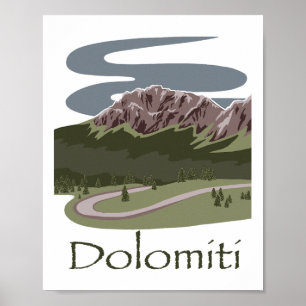 Italienische Dolomiten Wanderdesign Reise Die Alpe Poster