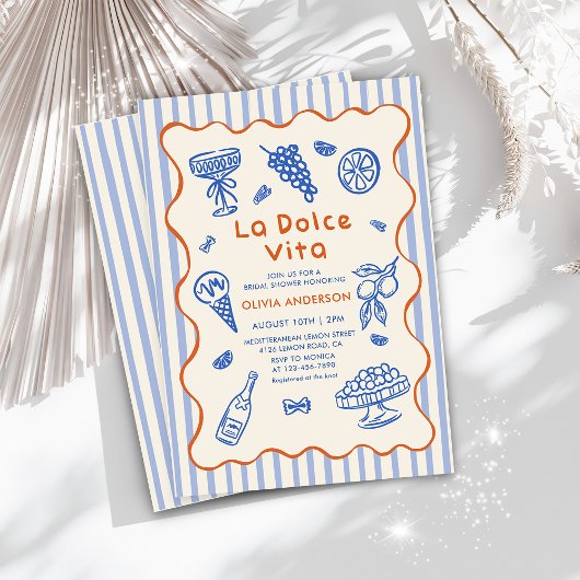 Italienische Dusche La Dolce Vita Bridal Einladung