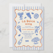 Italienische Dusche La Dolce Vita Bridal Einladung (Vorderseite)