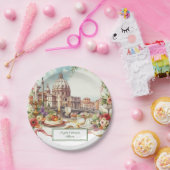 Italienische Einladung Hochzeitsessen in Italien Pappteller (Party)