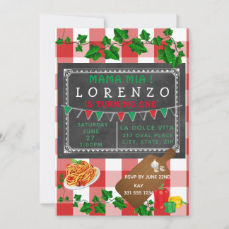 Italienische Einladung zum 1. Geburtstag