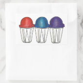 Italienische Eisklassik NYC Shaved Ices Sno Cone L Rechteckiger Aufkleber (Tasche)