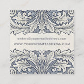 Italienische Elegante Damask Boutique oder Gallery Telefonnummerkarte (Rückseite)