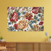 Italienische Elegante Rose Rot und Golden Leinwanddruck (Insitu (Wohnzimmer))