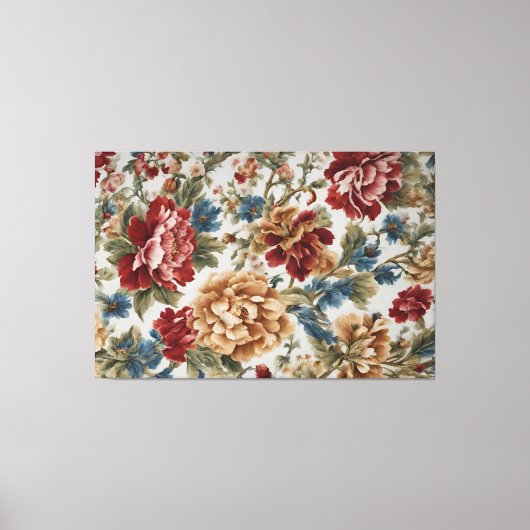 Italienische Elegante Rose Rot und Golden Leinwanddruck (Vorderseite)