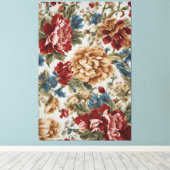 Italienische Elegante Rose Rot und Golden Leinwanddruck (Insitu (Holzboden))