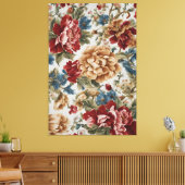 Italienische Elegante Rose Rot und Golden Leinwanddruck (Insitu (Wohnzimmer))