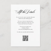 Italienische Eleganz | Angaben zum Hochzeitgast QR Begleitkarte (Vorderseite)