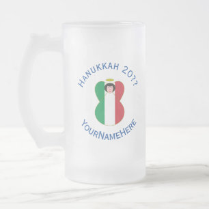 Italienische Engel-Flagge für Chanukka Mattglas Bierglas