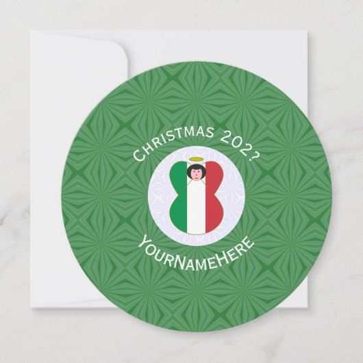 Italienische Engel-Weihnachtsfahne Personalisiert Einladung (Vorderseite)