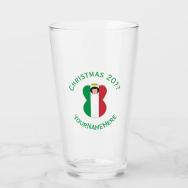 Italienische Engel-Weihnachtsfahne Personalisiert Glas
