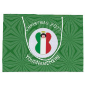 Italienische Engel-Weihnachtsfahne Personalisiert Große Geschenktüte (Rückseite)
