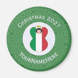 Italienische Engel-Weihnachtsfahne Personalisiert Magnet