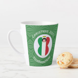 Italienische Engel-Weihnachtsfahne Personalisiert Milchtasse