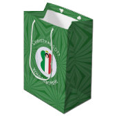 Italienische Engel-Weihnachtsfahne Personalisiert Mittlere Geschenktüte (Vorderseite Schrägansicht)