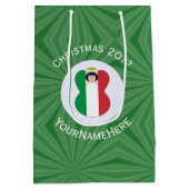 Italienische Engel-Weihnachtsfahne Personalisiert Mittlere Geschenktüte (Rückseite)