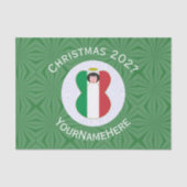 Italienische Engel-Weihnachtsfahne Personalisiert Seidenpapier (Vorderseite)