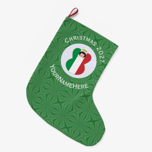 Italienische Engelsflagge für Weihnachten Großer Weihnachtsstrumpf