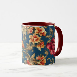 Italienische exquisite Vintage-Großblumen Tasse