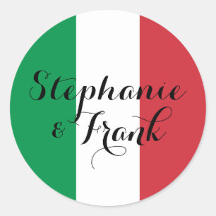 Italienische Fahne Colors Wedding Runder Aufkleber