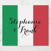 Italienische Fahne Colors Wedding Schaumweinetikett (Einzelnes Label)