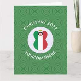 Italienische Fahne Engel Weihnachten Personalisier Karte