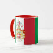 Italienische Fahne-Tasse mit Insignien des Königre Tasse (Vorderseite Links)