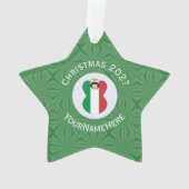 Italienische Fahne Weihnachten Engel Name Jahr Sta Ornament (Rückseite)
