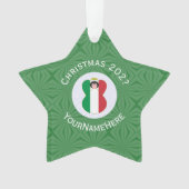 Italienische Fahne Weihnachten Engel Name Jahr Sta Ornament (Vorderseite)