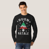 Italienische Fahne Weihnachtsbaum Buon Natale T-Shirt (Vorne ganz)