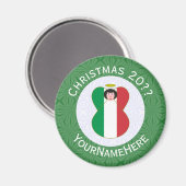 Italienische Fahne Weihnachtsgel Personalisiert Magnet (Vorderseite/Rückseite)