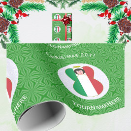 Italienische Fahne Weihnachtsgel Personalisiertes  Geschenkpapier