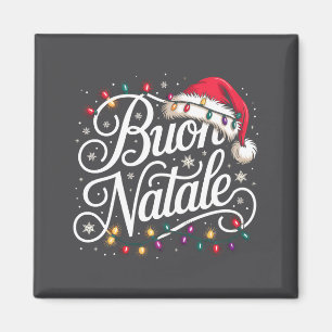 Italienische Familien-Weihnachtslichter Rote Santa Magnet