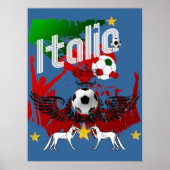 Italienische Fans calcio Azzurri Italien Sportfans Poster (Vorne)