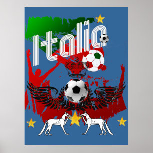 Italienische Fans calcio Azzurri Italien Sportfans Poster