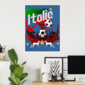 Italienische Fans calcio Azzurri Italien Sportfans Poster (Heimbüro)