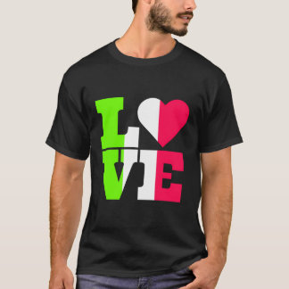 Italienische Farbenflagge Herzliche Liebe Italien T-Shirt