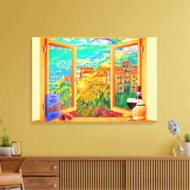 Italienische Fenster-Leinwand-Wandkunst Leinwanddruck