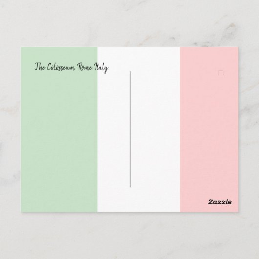 Italienische Flag Farben Kolosseum Design Postkart Postkarte (Rückseite)