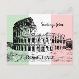 Italienische Flag Farben Kolosseum Design Postkart Postkarte