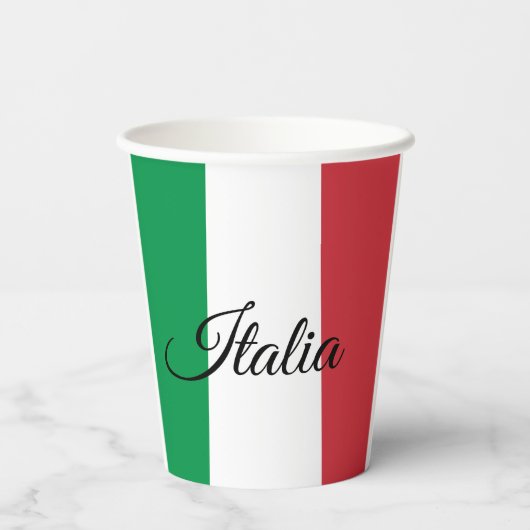 Italienische Flag Papier Becher & Italien Party /  (Rückseite)